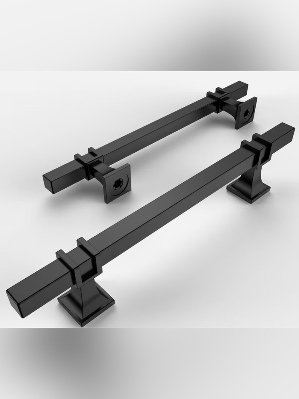 NWT set of 12 Black Modern Square Drawer Pulls.